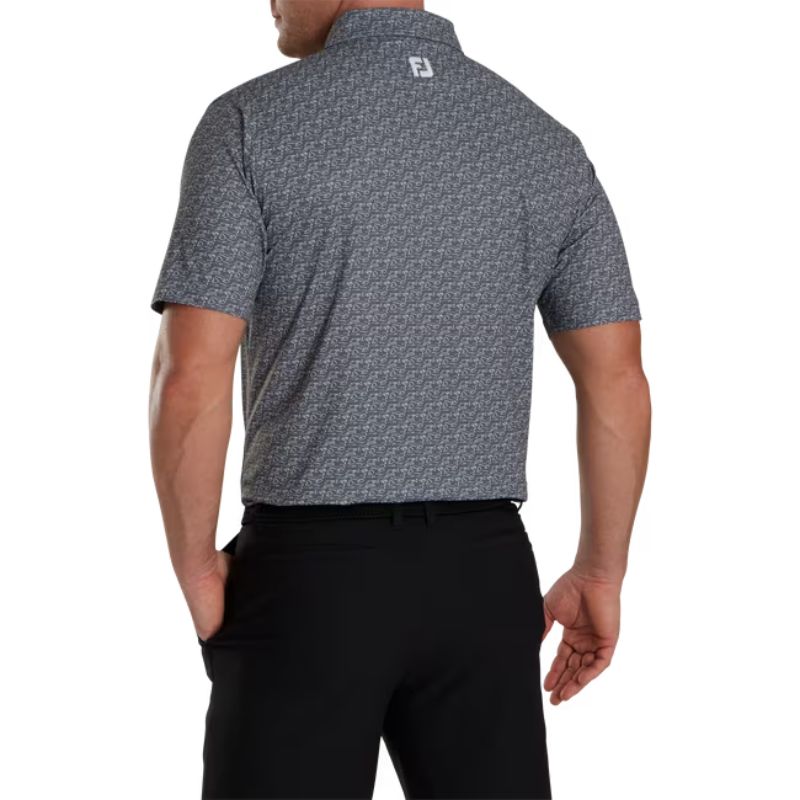 FootJoy Golf Course Doodle Stretch Pique Self Collar Polo