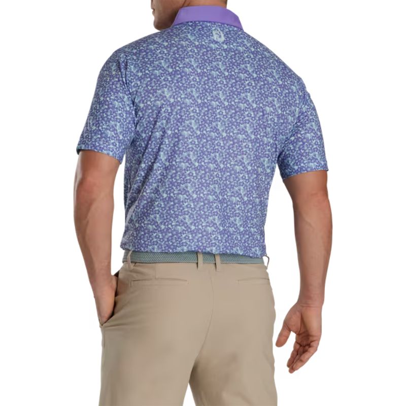 FootJoy Primrose Print Lisle Spread Collar Polo