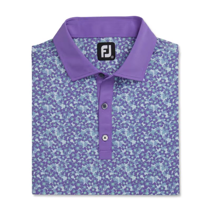 FootJoy Primrose Print Lisle Spread Collar Polo