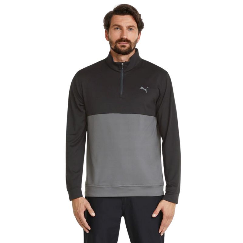 PUMA Gamer Colorblock 1/4 Zip Puma Black Quiet Shade