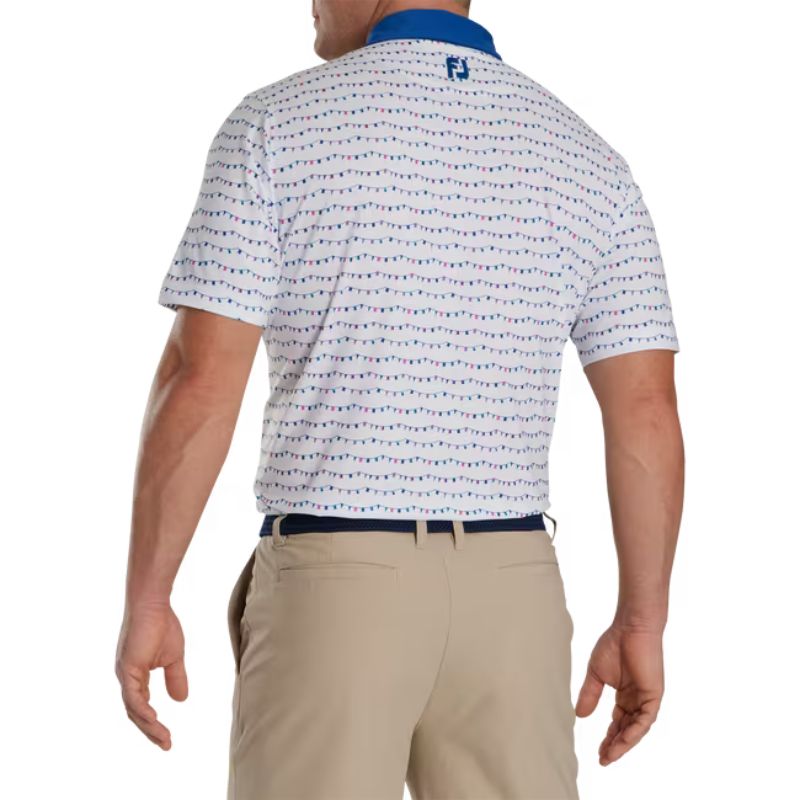 FootJoy Flag Banner Print Lisle Self Collar Polo