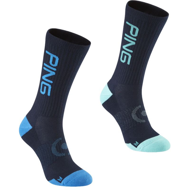 PING Logo Sock - 2 Pack Navy Multi OSFA (7-11)