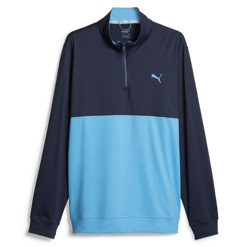 PUMA Gamer Colorblock 1/4 Zip Navy Blazer Regal Blue
