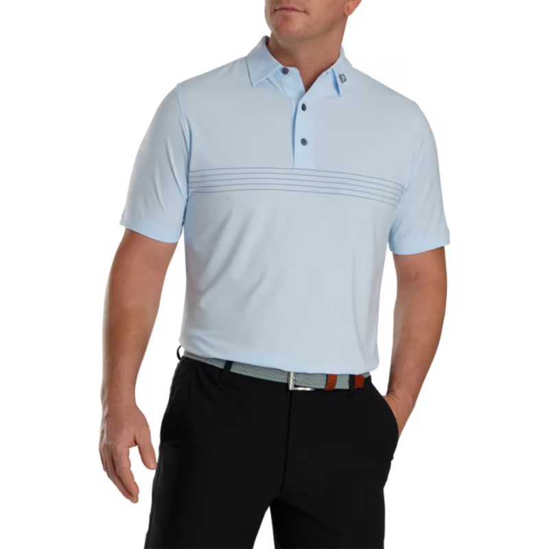 FootJoy Engineered Pinstripe Lisle Self Tour Collar Polo Mist