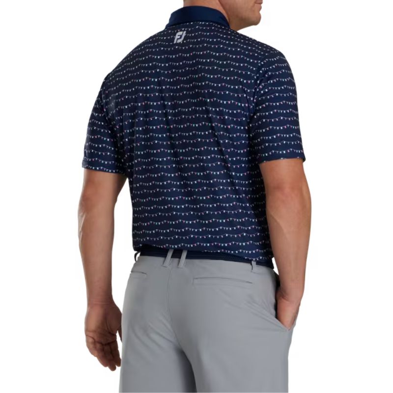 FootJoy Flag Banner Print Lisle Self Collar Polo