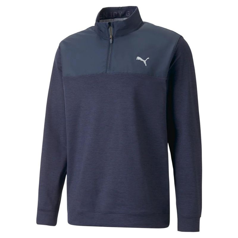 Puma CLOUDSPUN Colorblock Golf 1/4 Zip Navy Blazer Navy Blazer Heather