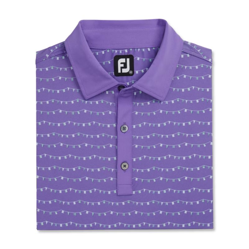 FootJoy Flag Banner Print Lisle Self Collar Polo