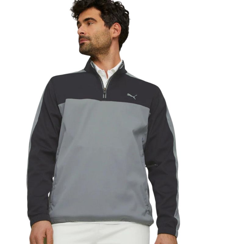 PUMA Momentum Woven Golf 1/4 Zip Puma Black Quiet Shade