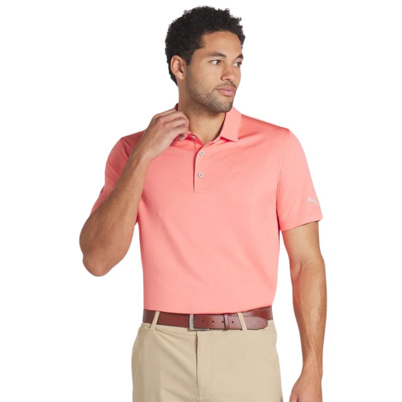 PUMA Gamer Polo Men&#39;s Shirt Puma Melon Punch SMALL 