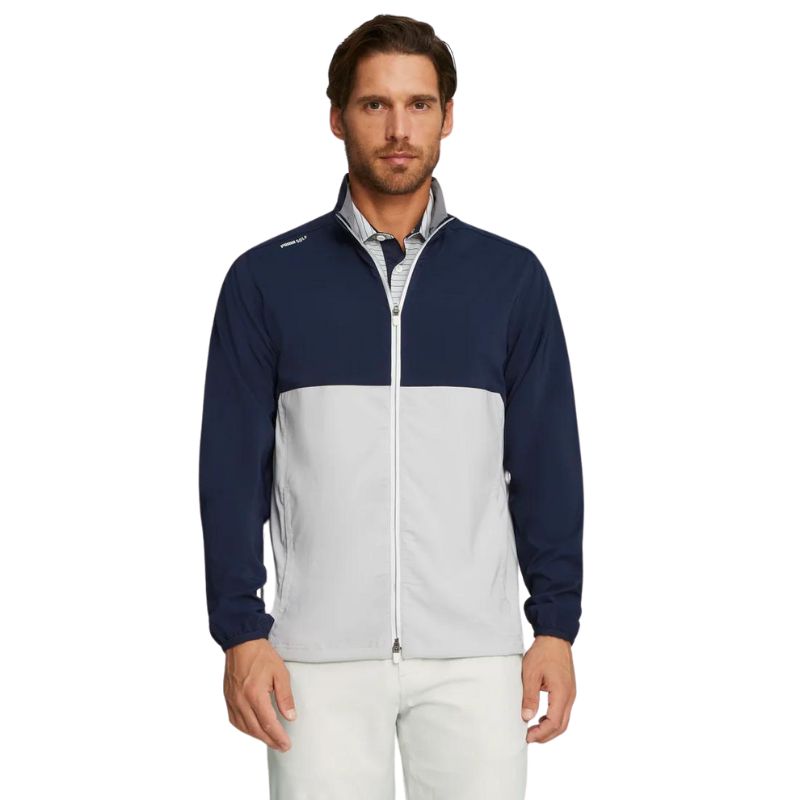 PUMA Monterey Wind Golf Jacket Navy Blazer Ash Gray