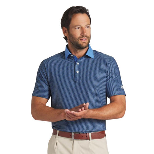 PUMA AP Jacquard Stripe Golf Polo Blue Skies MEDIUM