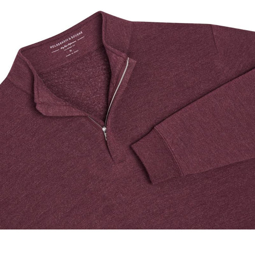 Holderness & Bourne The Harper 1/4 Zip Sweater Heathered Dark Claret