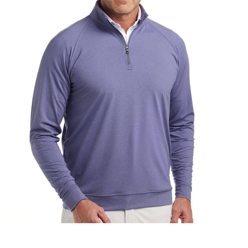 Holderness &amp; Bourne The Westland 1/4 Zip Sweater Heathered Shetland Purple