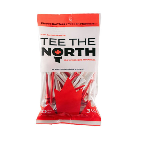 Tee The North Canada Plastic Golf Tees - 3 1/4" - Red/White Mix (50pk)