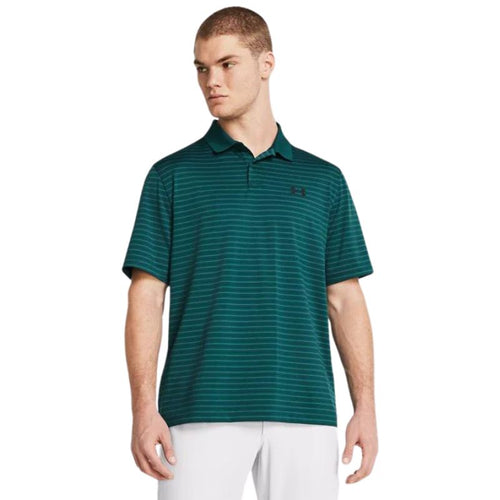 Under Armour Matchplay Stripe Golf Polo Men's Shirt Under Armour Hydro Teal/Circuit Teal SMALL 