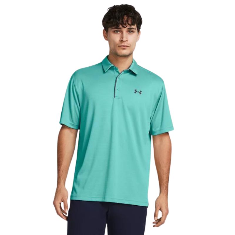 Under Armour Tech Golf Polo Men&#39;s Shirt Under Armour Green Wave SMALL 
