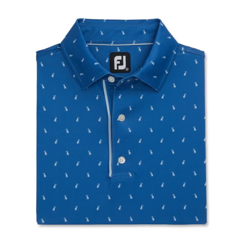 FootJoy Golf Bag Print Lisle Self Collar Polo - Previous Season Men&#39;s Shirt Footjoy   