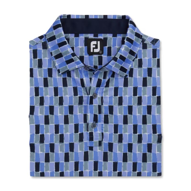 FootJoy Painted Tile Lisle Self Collar Polo - Previous Season Men&#39;s Shirt Footjoy   