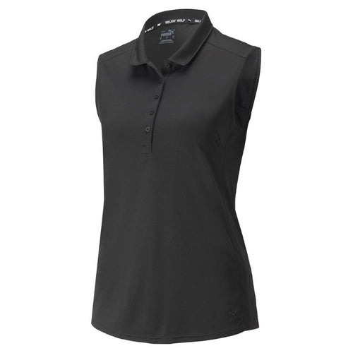 PUMA Women's Gamer Sleeveless Golf Polo Women's Shirt Puma Black SMALL 