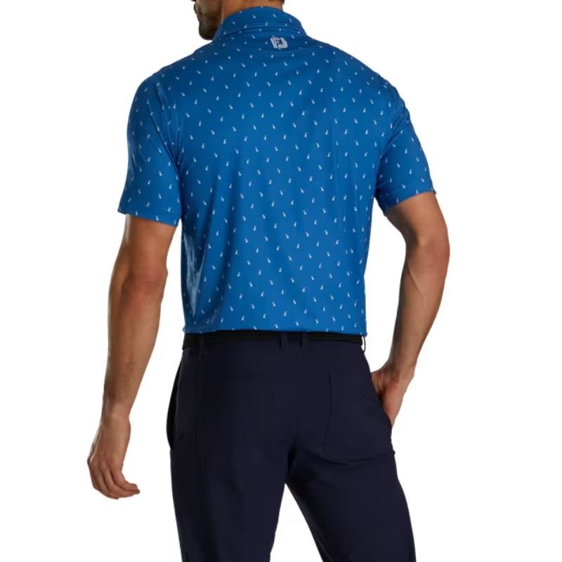 FootJoy Golf Bag Print Lisle Self Collar Polo - Previous Season Men&#39;s Shirt Footjoy   