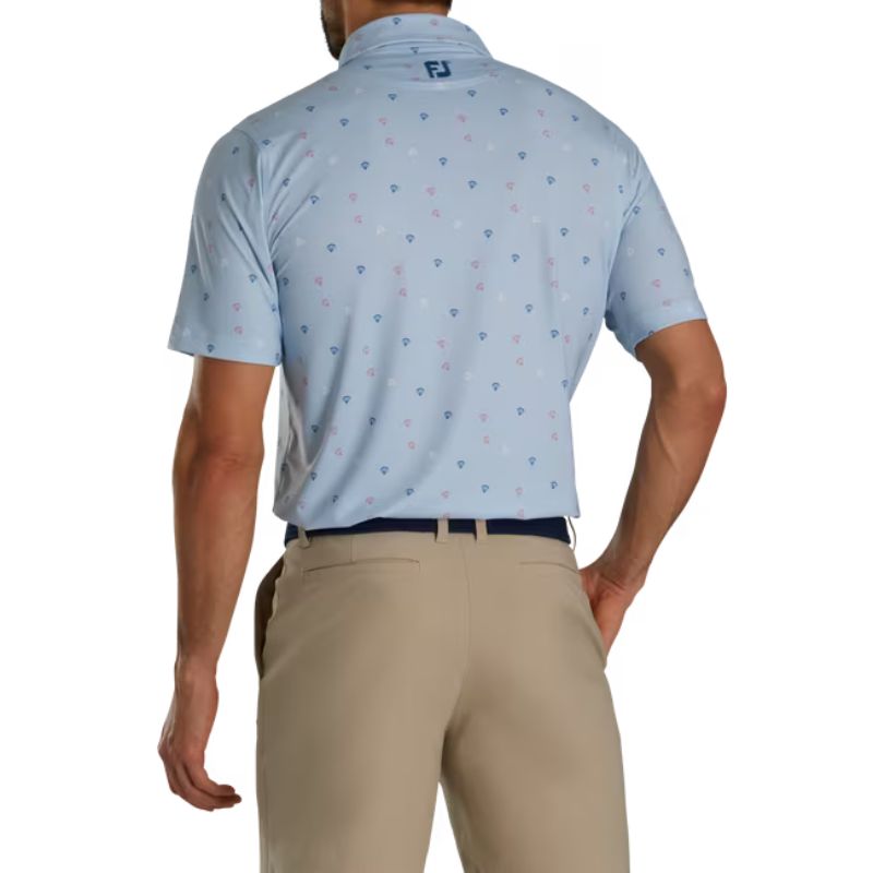 FootJoy Parachute Print Lisle Self Collar Polo - Previous Season Men&#39;s Shirt Footjoy   