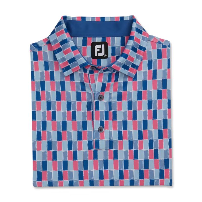 FootJoy Painted Tile Lisle Self Collar Polo - Previous Season Men&#39;s Shirt Footjoy   