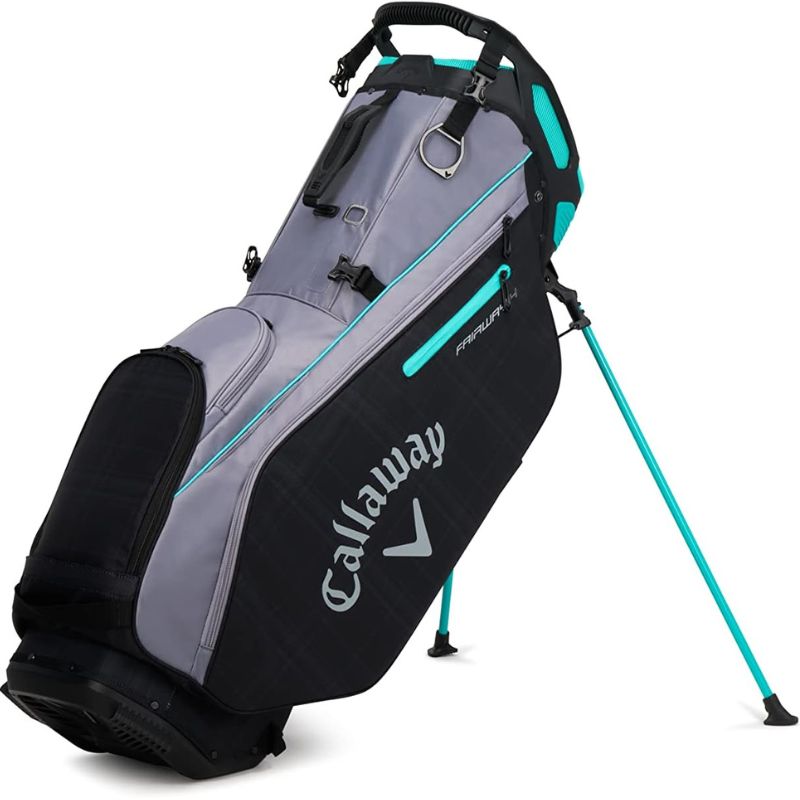 Callaway Fairway 14 Stand Bag - Previous Season Stand Bag Callaway Charcoal/Black Plaid/Teal  