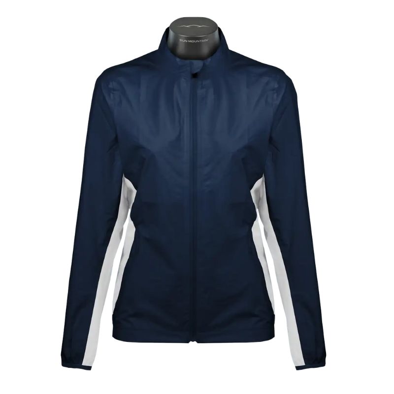 Sun Mountain Women&#39;s Monsoon Rain Jacket Navy White