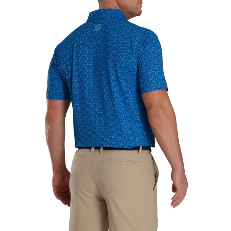 FootJoy Golf Course Doodle Stretch Pique Self Collar Polo Men&#39;s Shirt Footjoy   
