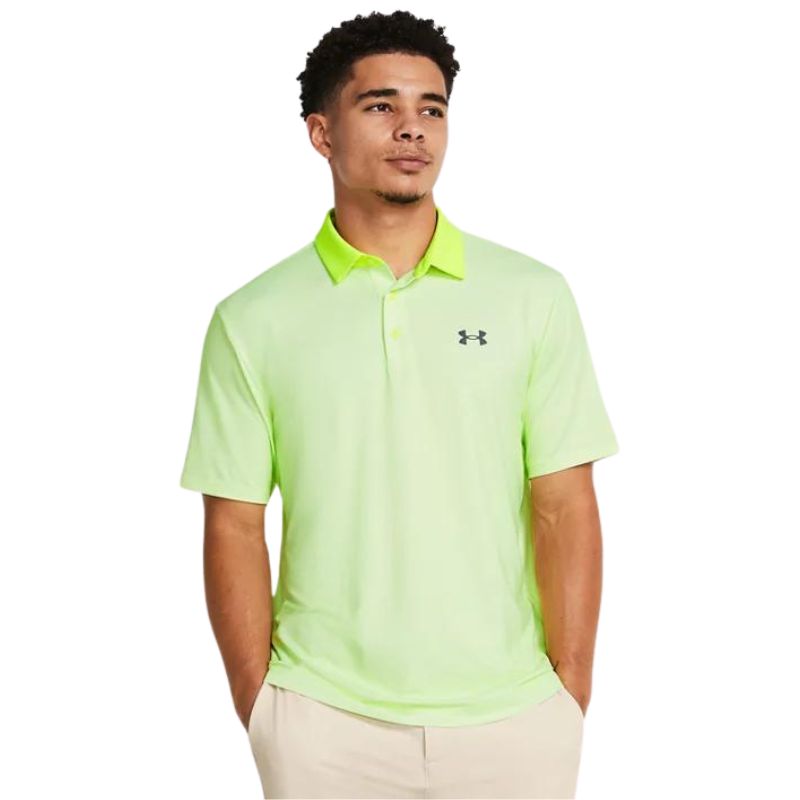 Under Armour Playoff 3.0 Printed Golf Polo Men&#39;s Shirt Under Armour High Vis Yellow/Sonic Yellow SMALL 