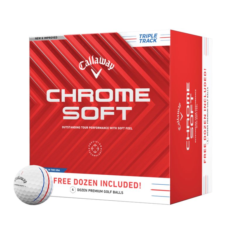 Callaway Chrome Soft Triple Track Golf Balls - Buy 3dz Get 4th Free (In stock &amp; ready to ship) Golf Balls Callaway White  