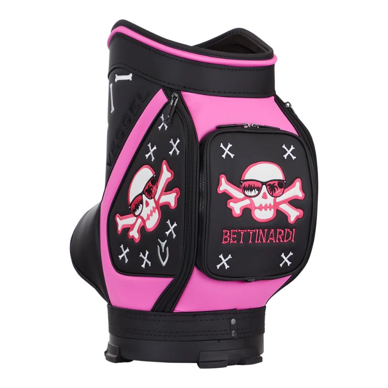 Bettinardi Icon Series Vessel Cooler Den Caddy - Black/Pink with Skull &amp; Bones Logo Accessories Bettinardi Black/Pink  