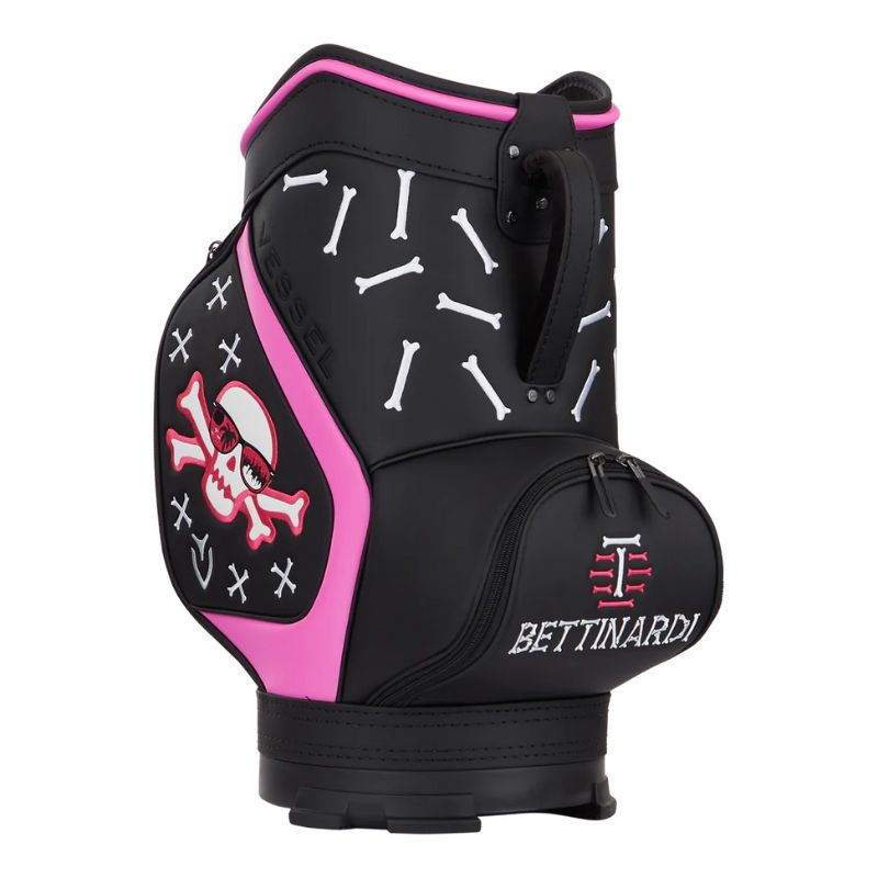 Bettinardi Icon Series Vessel Cooler Den Caddy - Black/Pink with Skull &amp; Bones Logo Accessories Bettinardi   