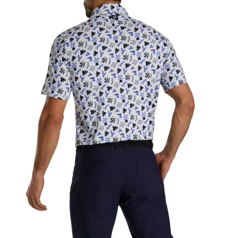 FootJoy Jungle Leaves Lisle Self Collar Polo - Previous Season Men&#39;s Shirt Footjoy   