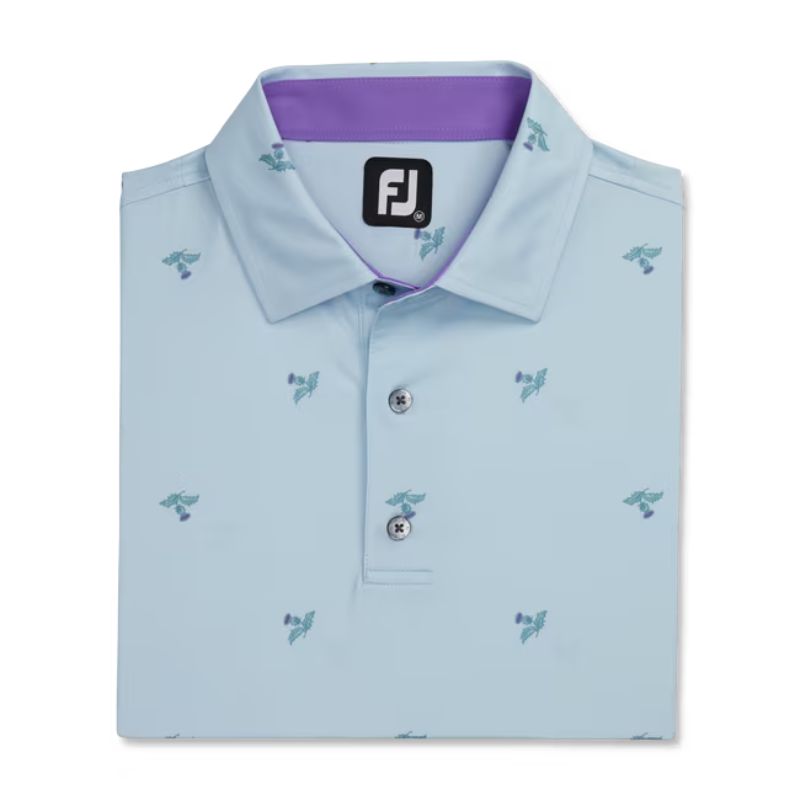 FootJoy Thistle Print Lisle Self Collar Polo Men&#39;s Shirt Footjoy   