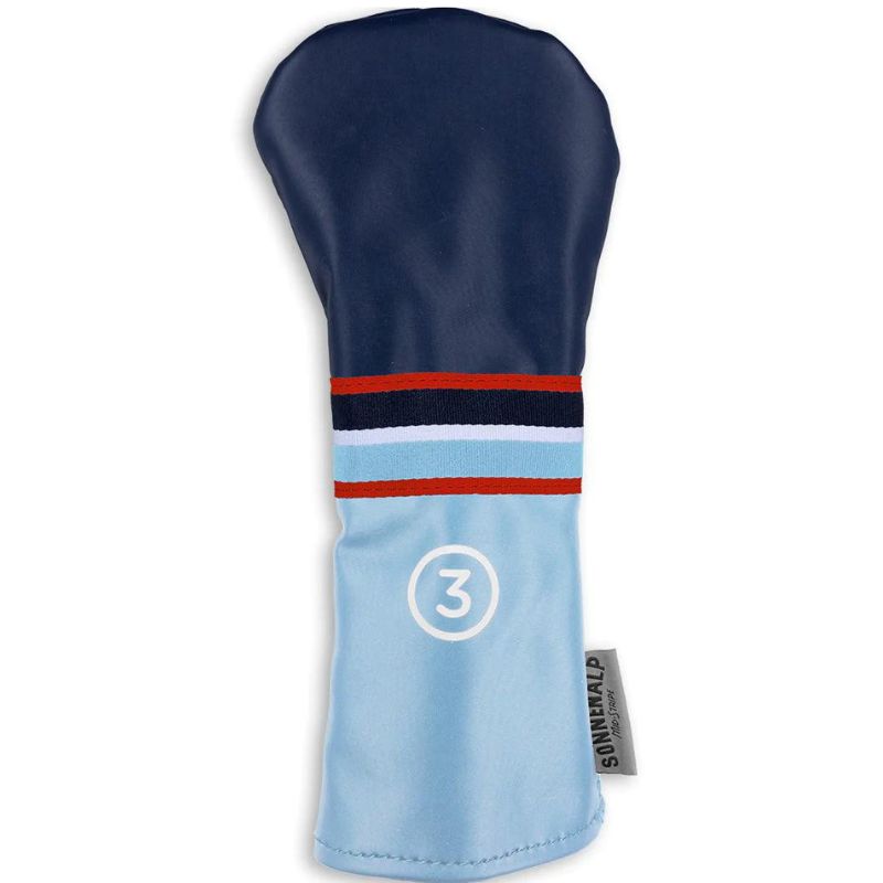 Sun Mountain Mid-Stripe Headcovers Headcover Sun Mountain 3-Wood Frost/Navy/Red 