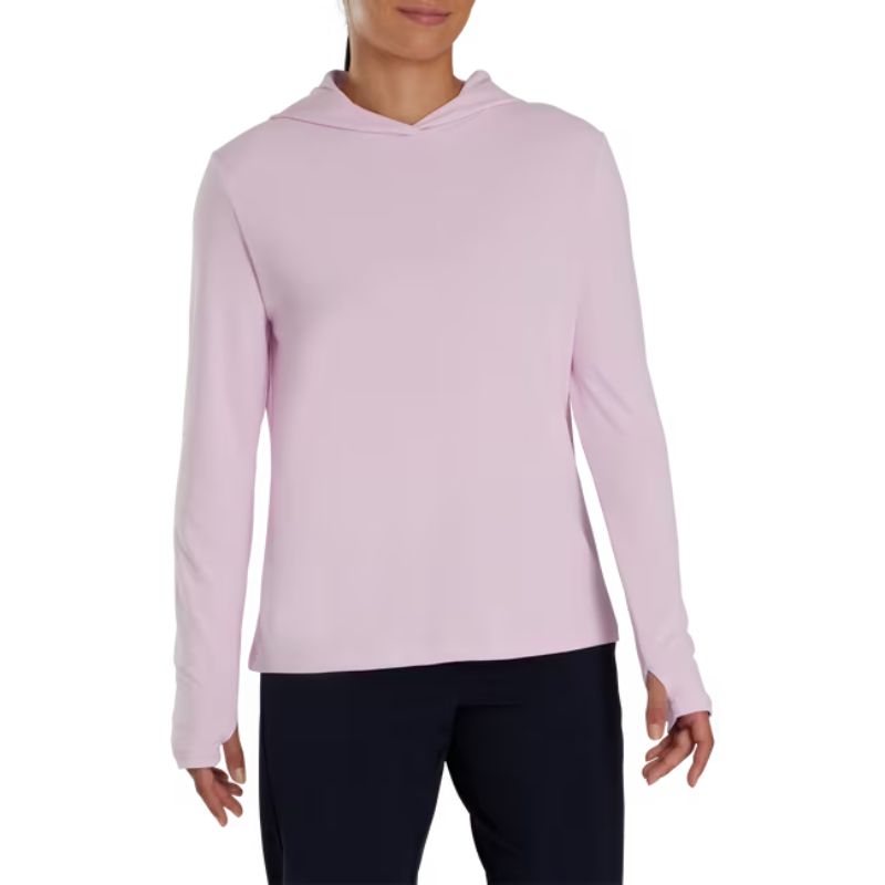 FootJoy Women&#39;s Pullover Sun Protection Hoodie Women&#39;s Sweater Footjoy Pink SMALL 