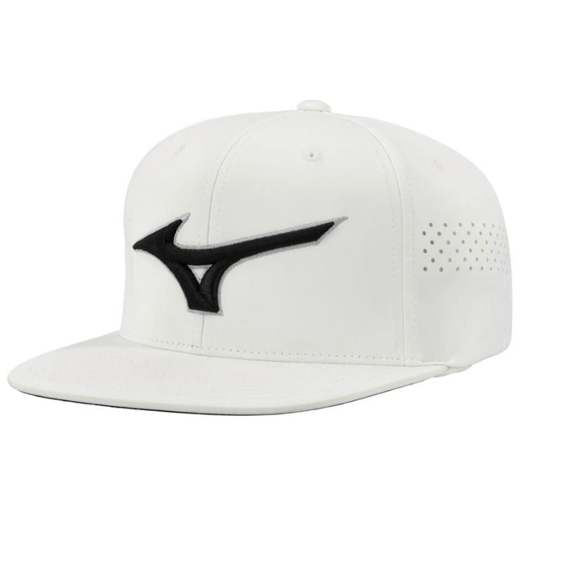 Mizuno Tour Flat Snapback Hat Hat Mizuno White/Black OSFA 