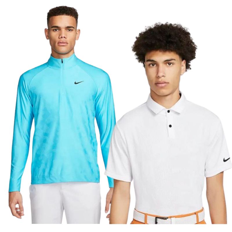 Nike Dri-FIT ADV Tour 1/2-Zip Sweater &amp; Dri-FIT Tour Golf Polo Men&#39;s Clothing Nike Baltic Blue / White LARGE 