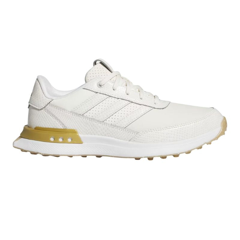 adidas Women's S2G 25 Leather Spikeless Golf Shoes Off White Gold Metallic Gum Medium