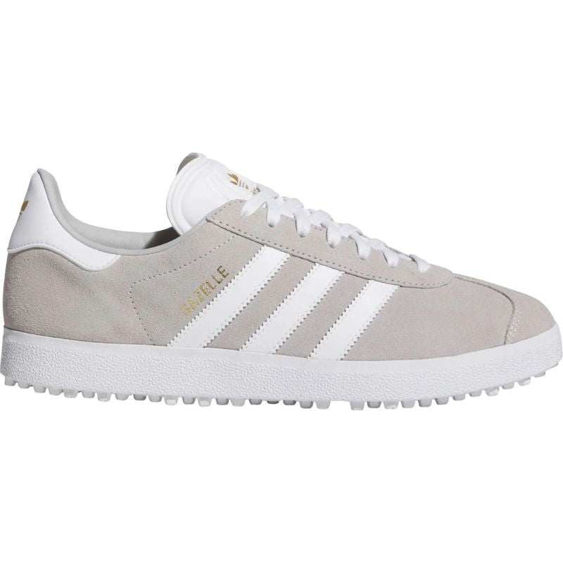 adidas Gazelle Spikeless Golf Shoes Grey Two Cloud White Gold Metallic Medium