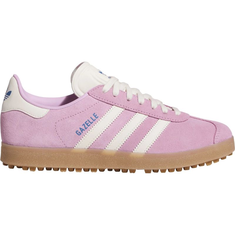 adidas Women's Gazelle Spikeless Golf Shoes Bliss Lilac Chalk White Bluebird Medium
