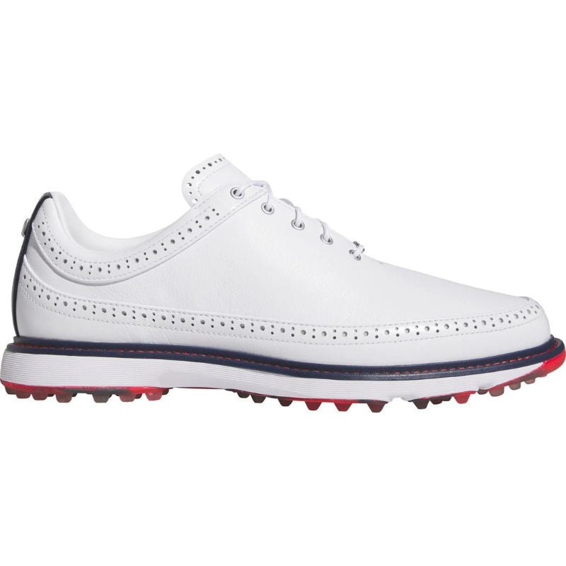 adidas MC80 Spikeless Golf Shoes Cloud White Collegiate Navy Better Scarlet Medium