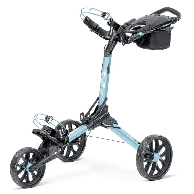 Bag Boy Nitron Auto-Open Push Cart Ice Blue White