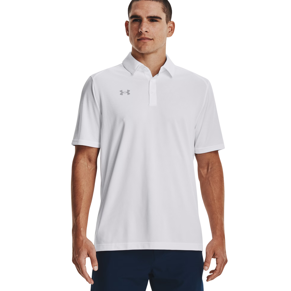 Under Armour Tech Team Polo White Mod Gray