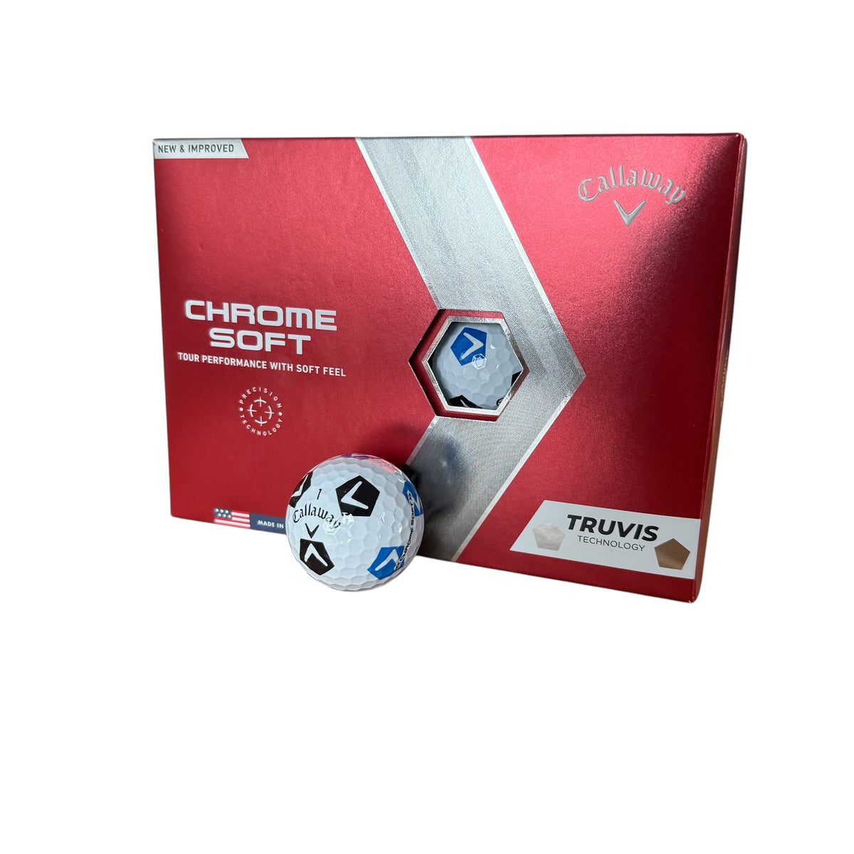 Callaway Chrome Soft Truvis Prior Gen. Golf Balls - Chevron Black & Blue Chevron