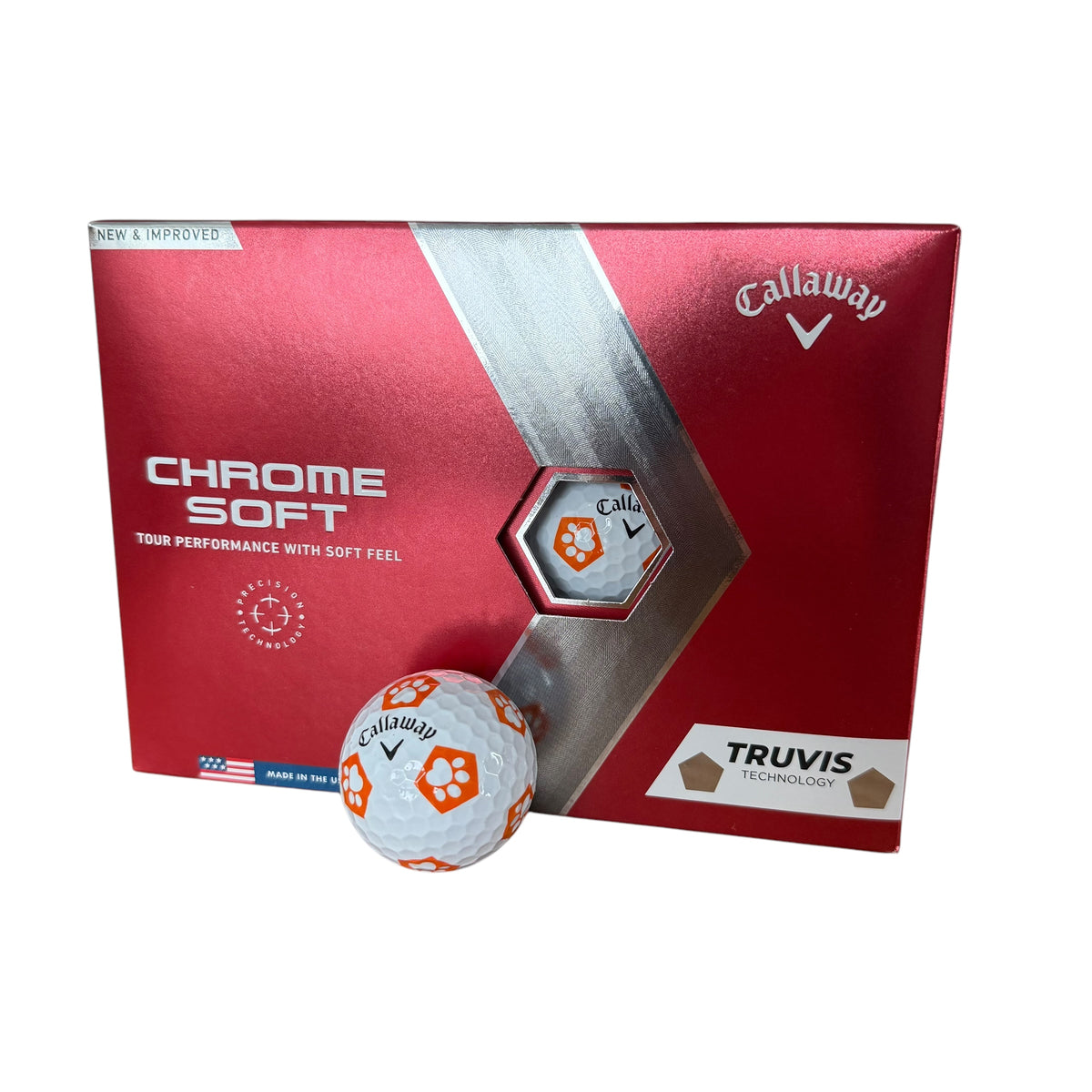 Callaway Chrome Soft Truvis Prior Gen. Golf Balls - Orange Dog Paw Orange Dog Paw