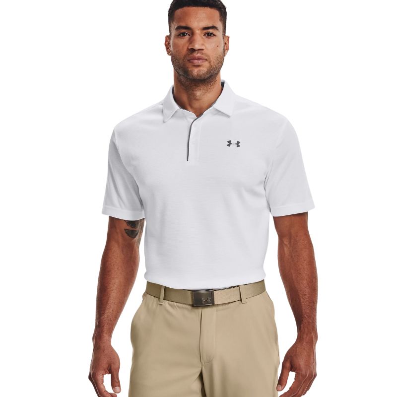 Under Armour Tech Golf Polo Men&#39;s Shirt Under Armour White SMALL 