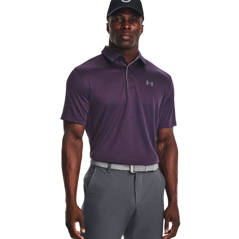 Under Armour Tech Golf Polo Men&#39;s Shirt Under Armour Tux Purple SMALL 