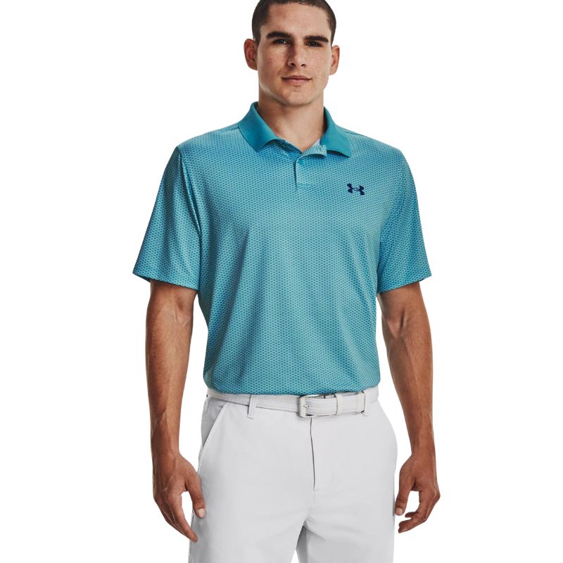 Under Armour Performance 3.0 Printed Golf Polo Men&#39;s Shirt Under Armour Glacier Blue SMALL 